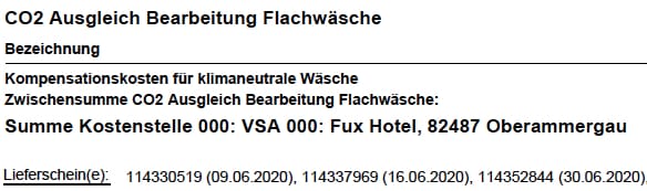 Klimaneutrale Wäsche - Hotel Fux Oberammergau